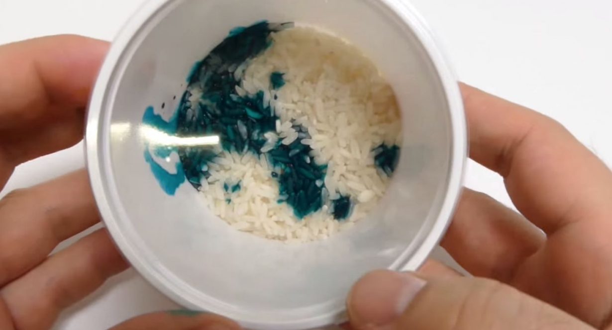 He Puts Food Coloring Into A Cup Of Rice, Something AMAZING Happens When He Adds An THIS